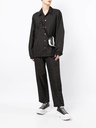 Ports V Patterned Button-up Shirt In Black