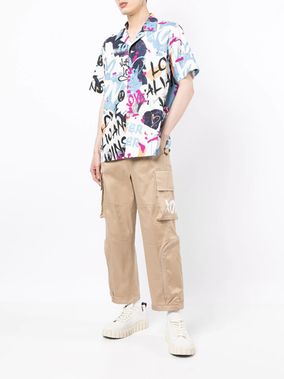 Ports V Graffiti-print Short-sleeved Shirt In Multicolour