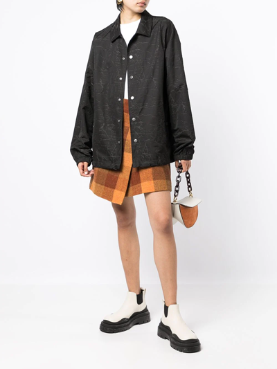 Ports V Patterned Button-up Shirt In Black