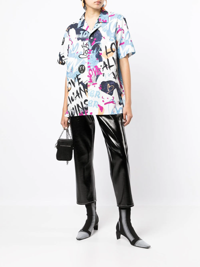 Ports V Graffiti-print Short-sleeved Shirt In Multicolour