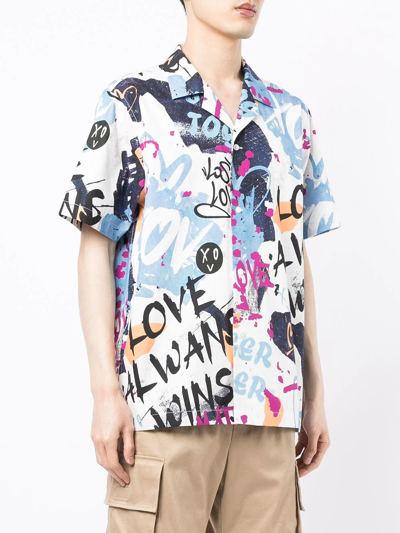 Shop Ports V Graffiti-print Short-sleeved Shirt In Multicolour