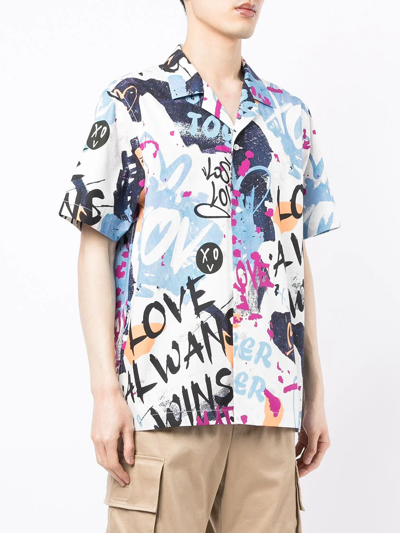 Ports V Graffiti-print Short-sleeved Shirt In Multicolour