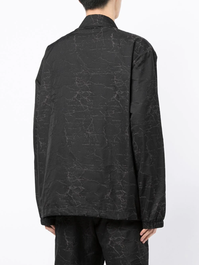 Ports V Patterned Button-up Shirt In Black