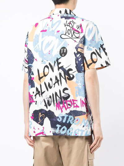 Shop Ports V Graffiti-print Short-sleeved Shirt In Multicolour