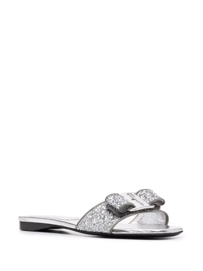 Ferragamo Vara-bow Sandals In Silver