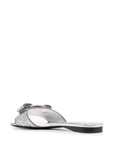 Ferragamo Vara-bow Sandals In Silver