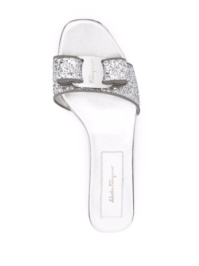 Ferragamo Vara-bow Sandals In Silver