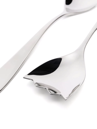 Shop Alessi Cutlery Set Of 2 In Silver