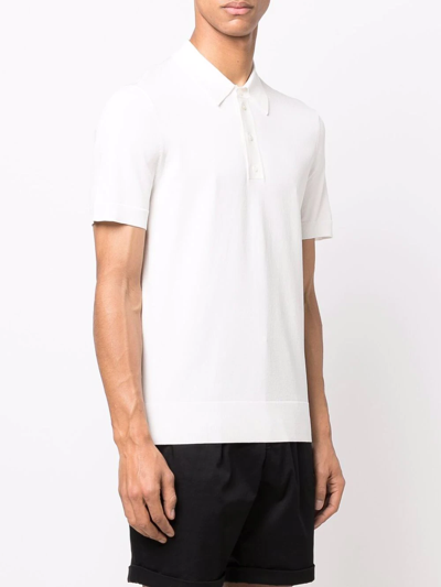 Shop Neil Barrett Logo-button Polo Shirt In White