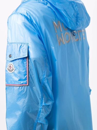 Moncler Ebizo Logo-print Nylon-ripstop Hooded Jacket In Blue | ModeSens