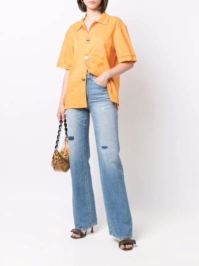 Dondup Distressed Wide-leg Jeans In Blue