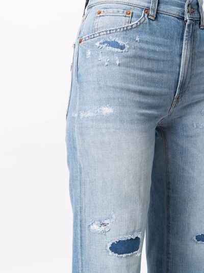 Shop Dondup Distressed Wide-leg Jeans In Blue