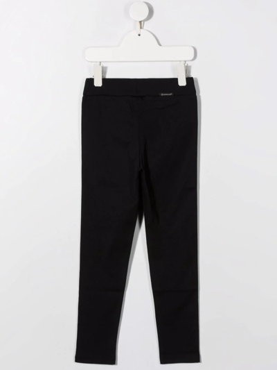 Moncler Logo-print Straight-leg Trousers In Black