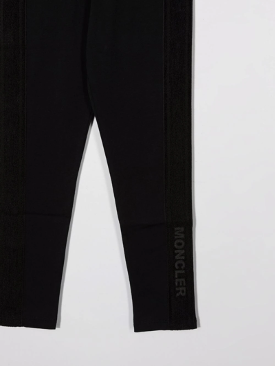 Moncler Logo-print Straight-leg Trousers In Black