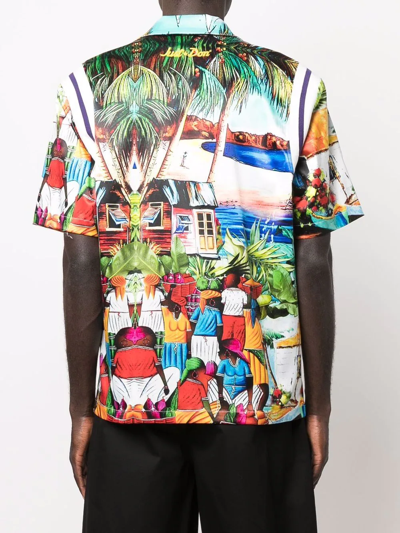 Shop Just Don Graphic-print Short-sleeved Shirt In White