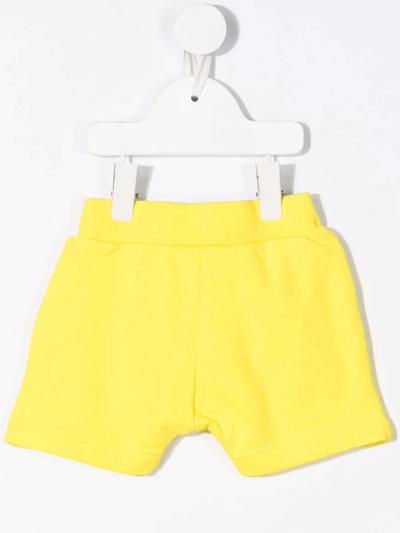 Shop Dsquared2 Logo-print Jersey Shorts In Yellow