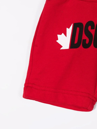 Shop Dsquared2 Logo-print Jersey Shorts In Red