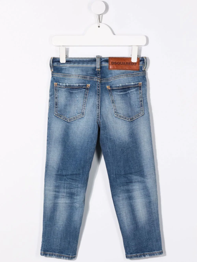 Shop Dsquared2 Washed Straight-leg Jeans In Blue