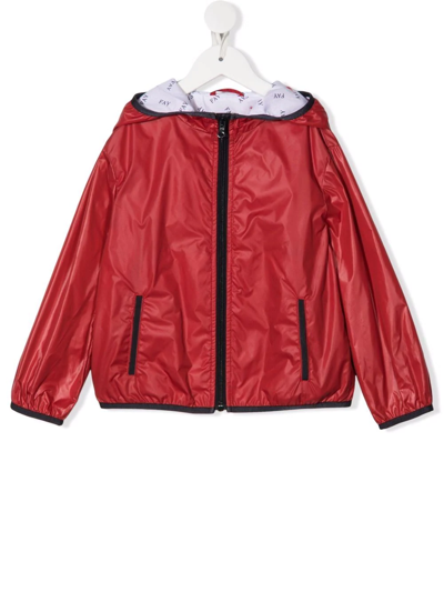 Shop Fay Contrasting-trim Detail Jacket In Red