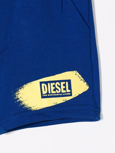 Shop Diesel Logo-print Shorts In Blue