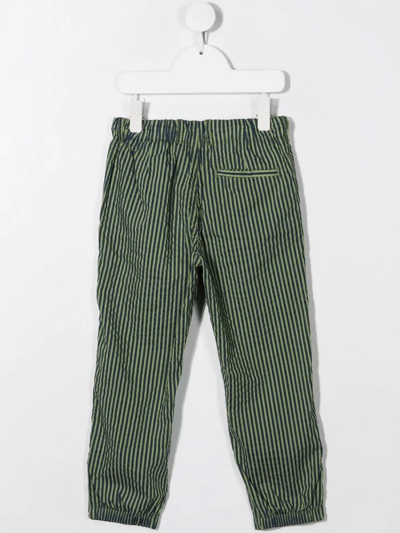 Il Gufo Drawstring Striped Trousers In Blue
