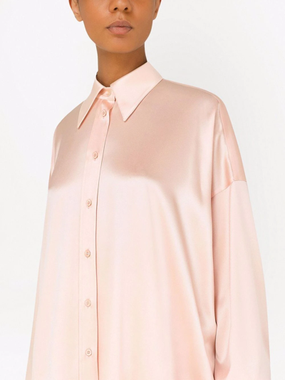 Shop Dolce & Gabbana Button-up Silk Shirt In Pink