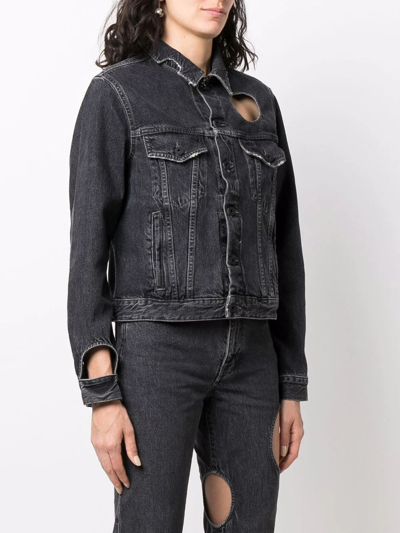 Off-white Meteor Denim Jacket In Grey
