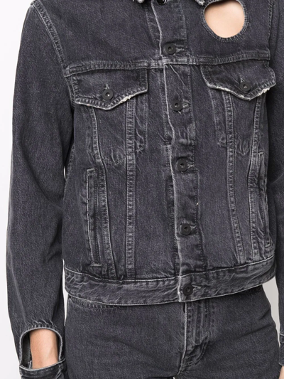 Off-white Meteor Denim Jacket In Grey