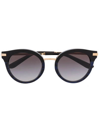 Shop Dolce & Gabbana Round-frame Sunglasses In Black