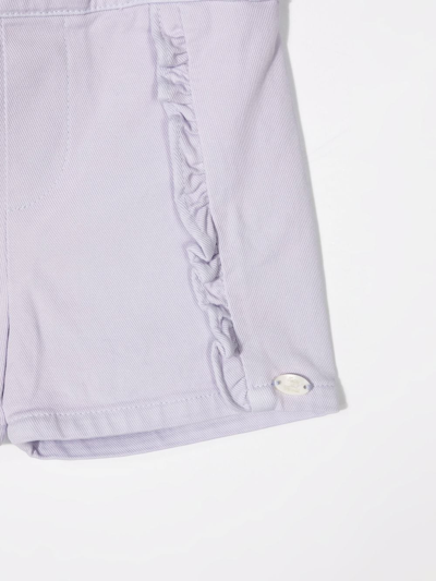 Shop Tartine Et Chocolat Ruffle-detail Knee-length Shorts In Purple