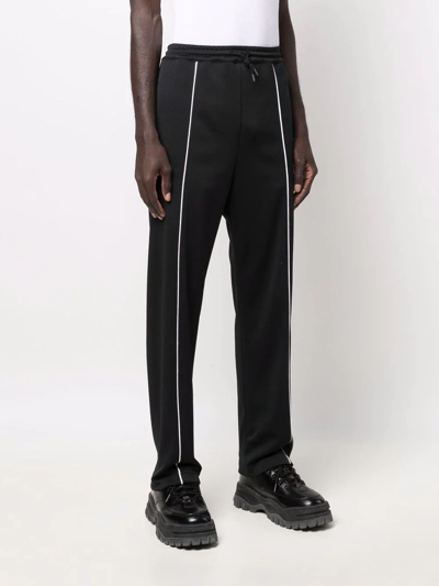 Shop 424 Seam-detail Track Pants In Black