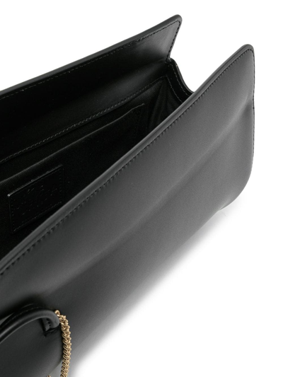 Shop Little Liffner Pencil Case Leather Shoulder Bag In Black