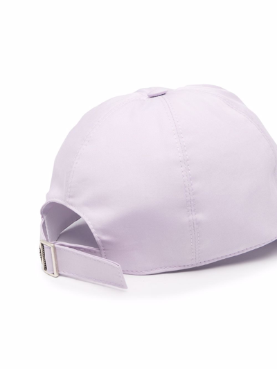 Shop Msgm Embroidered-logo Baseball Cap In Violett