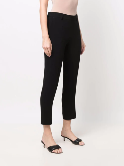 Shop Alberto Biani Mid-rise Cropped Trousers In Schwarz