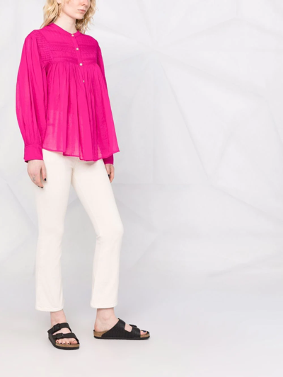 Shop Isabel Marant Étoile Plalia Pleated Blouse In Pink