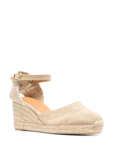 Shop Castaã±er Wedge-heeled Espadrilles In Nude