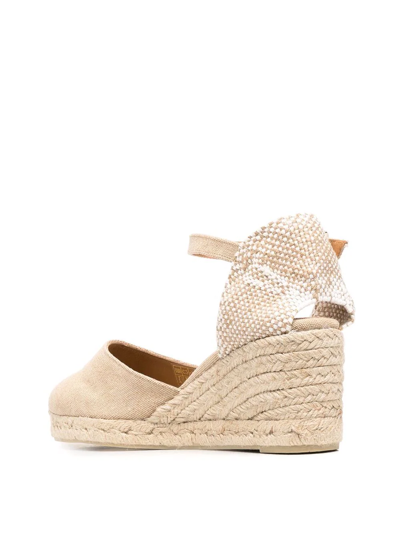 Shop Castaã±er Wedge-heeled Espadrilles In Nude