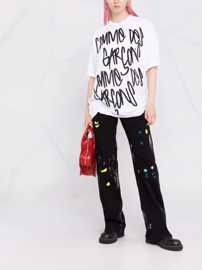 Comme Des Garçons Logo Print T-shirt In Weiss