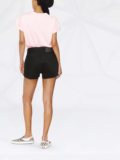 Shop Off-white Logo-print Denim Shorts In Schwarz
