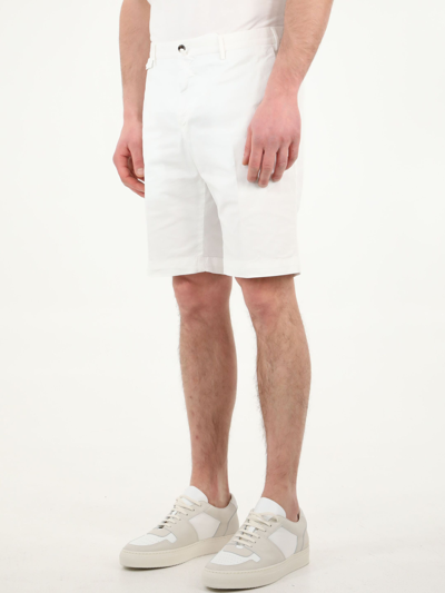 Shop Pt01 White Cotton Bermuda Shorts