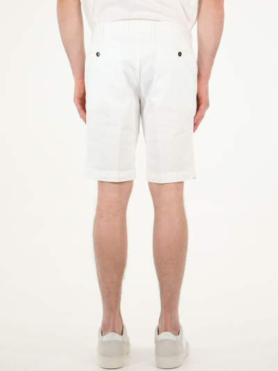 Shop Pt01 White Cotton Bermuda Shorts