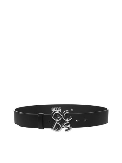 Shop Gcds Andy Logo Plaque Buckle Belt In Black