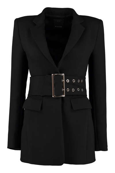 Shop Pinko Belted Long In Black