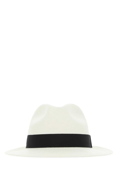Shop Saint Laurent Logo Detailed Fedora Hat In Beige