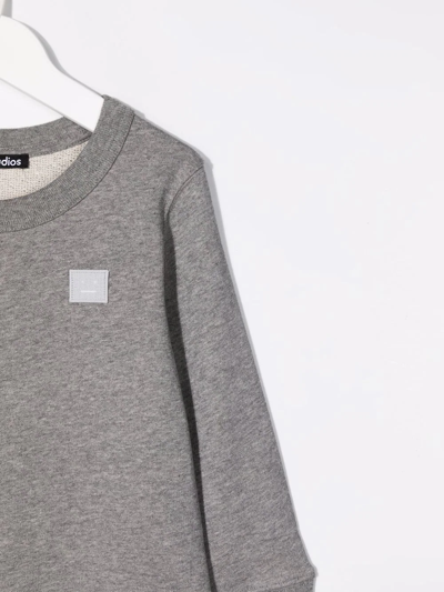 Shop Acne Studios Logo-patch Organic-cotton Sweatshirt In Grey
