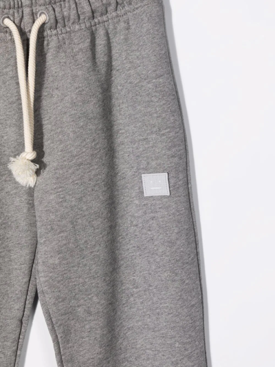 Shop Acne Studios Logo-patch Organic-cotton Track Pants In Grey