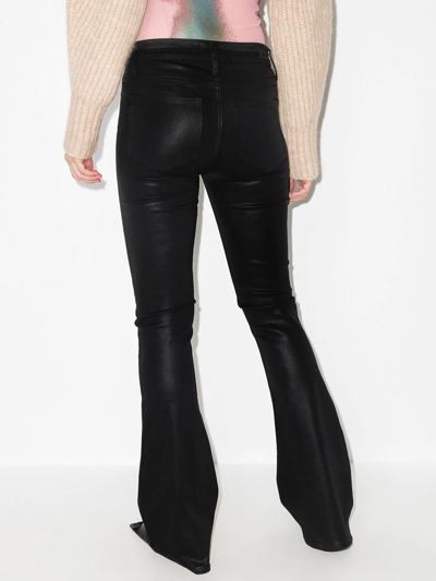 Shop Paige Lou Lou Flare-leg Jeans In Black Fog Luxe Coating
