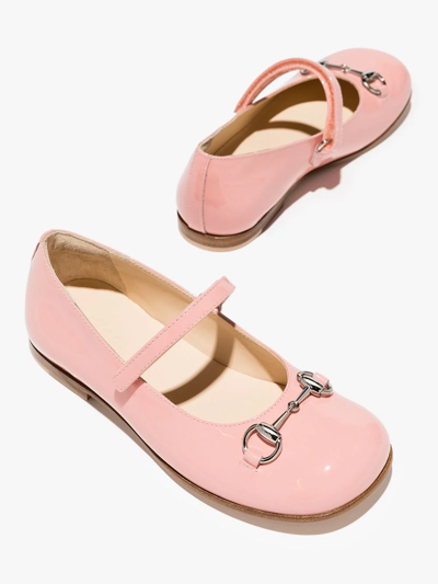 Shop Gucci Horsebit Detail Ballerina Shoes In Pink