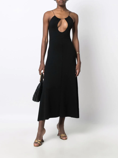 Shop Saint Laurent Cut-out Open-back Dress In Black