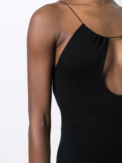 Saint Laurent Cut-out Open-back Dress In Black